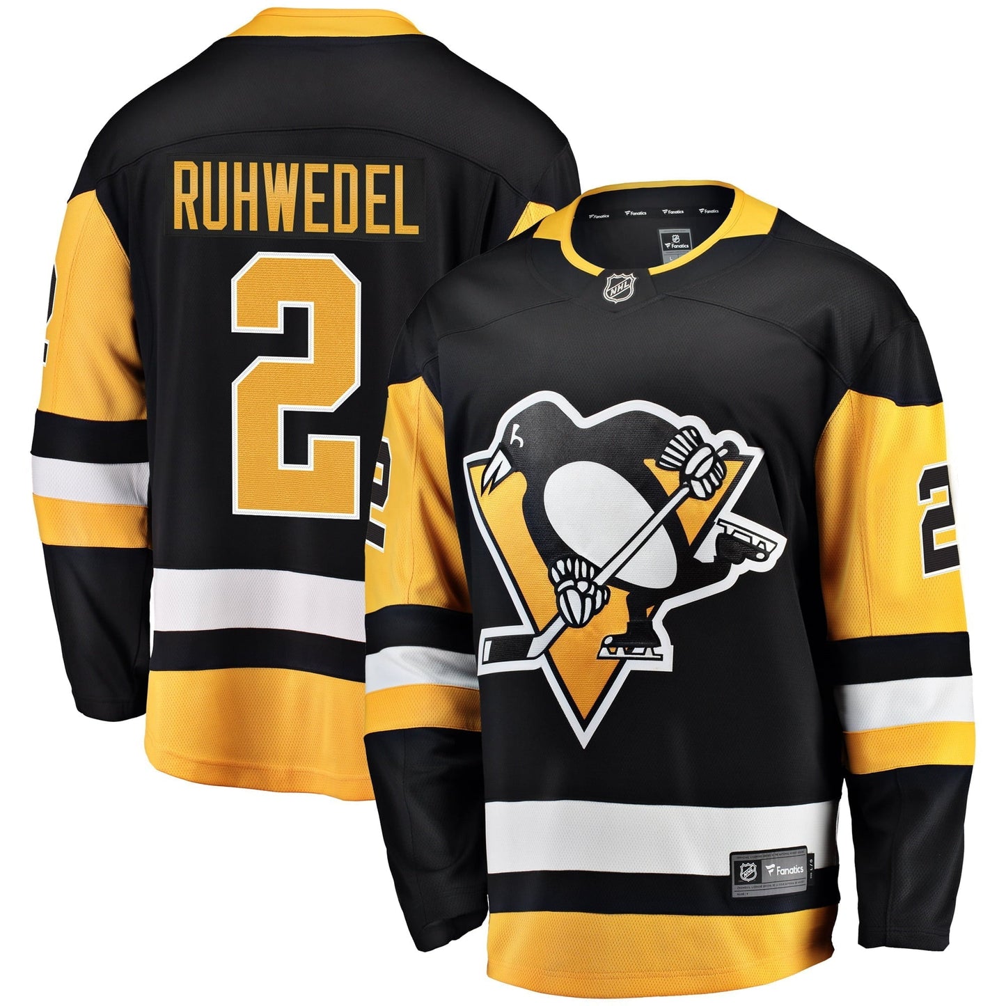 Men's Fanatics Branded Chad Ruhwedel Black Pittsburgh Penguins Home Breakaway Player Jersey