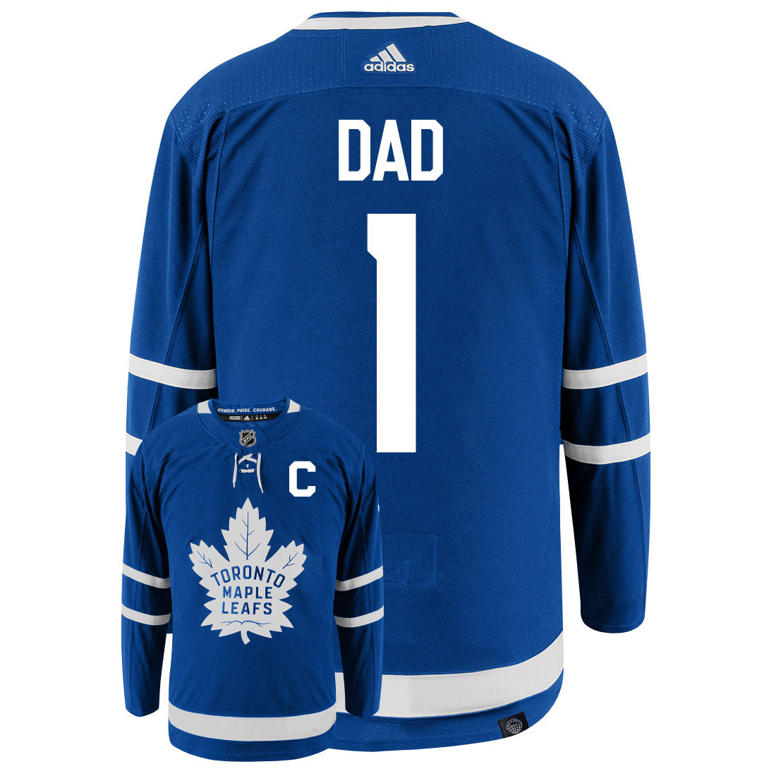 Toronto Maple Leafs Dad Number One Adidas Primegreen Authentic NHL Hockey Jersey