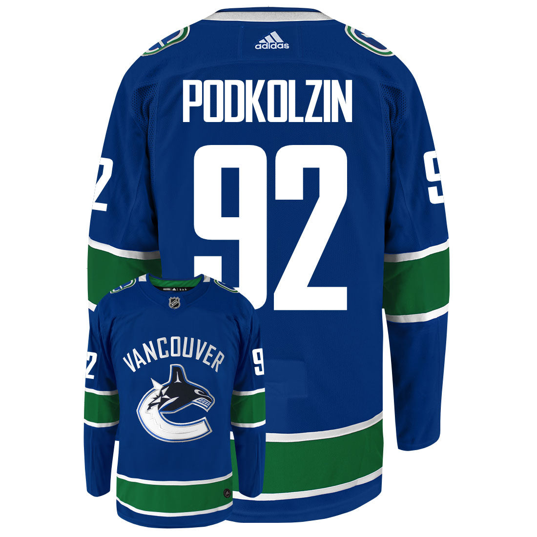 Vasily Podkolzin Vancouver Canucks Adidas Primegreen Authentic NHL Hockey Jersey