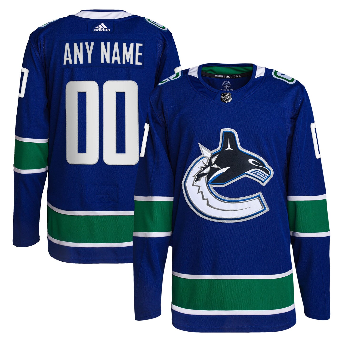 Vancouver Canucks adidas Home Primegreen Authentic Pro Custom Jersey - Royal
