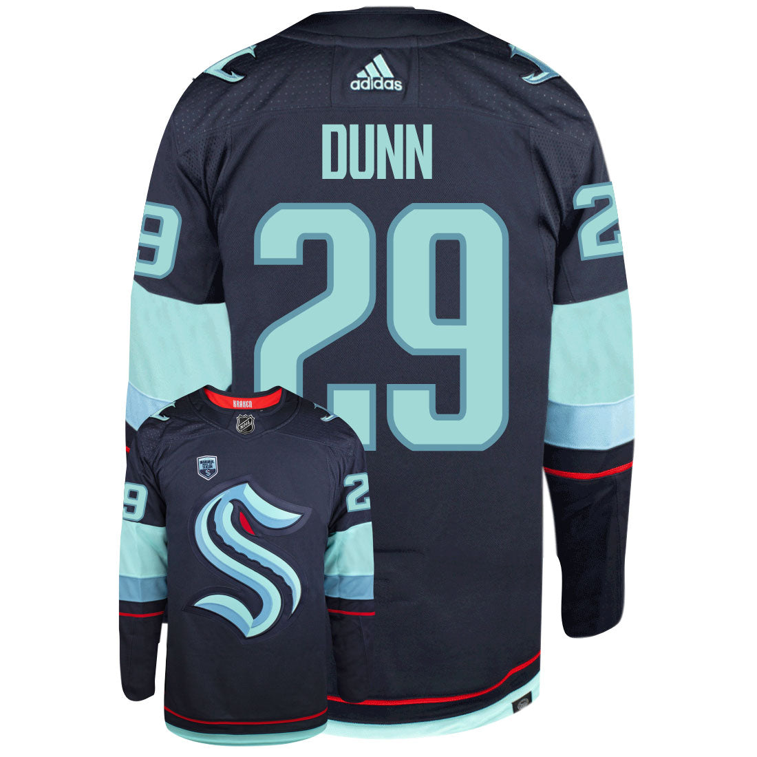 Vince Dunn Seattle Kraken Adidas Primegreen Authentic NHL Hockey Jersey