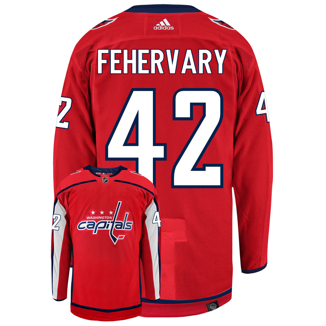 Martin Fehervary Washington Capitals Adidas Primegreen Authentic NHL Hockey Jersey