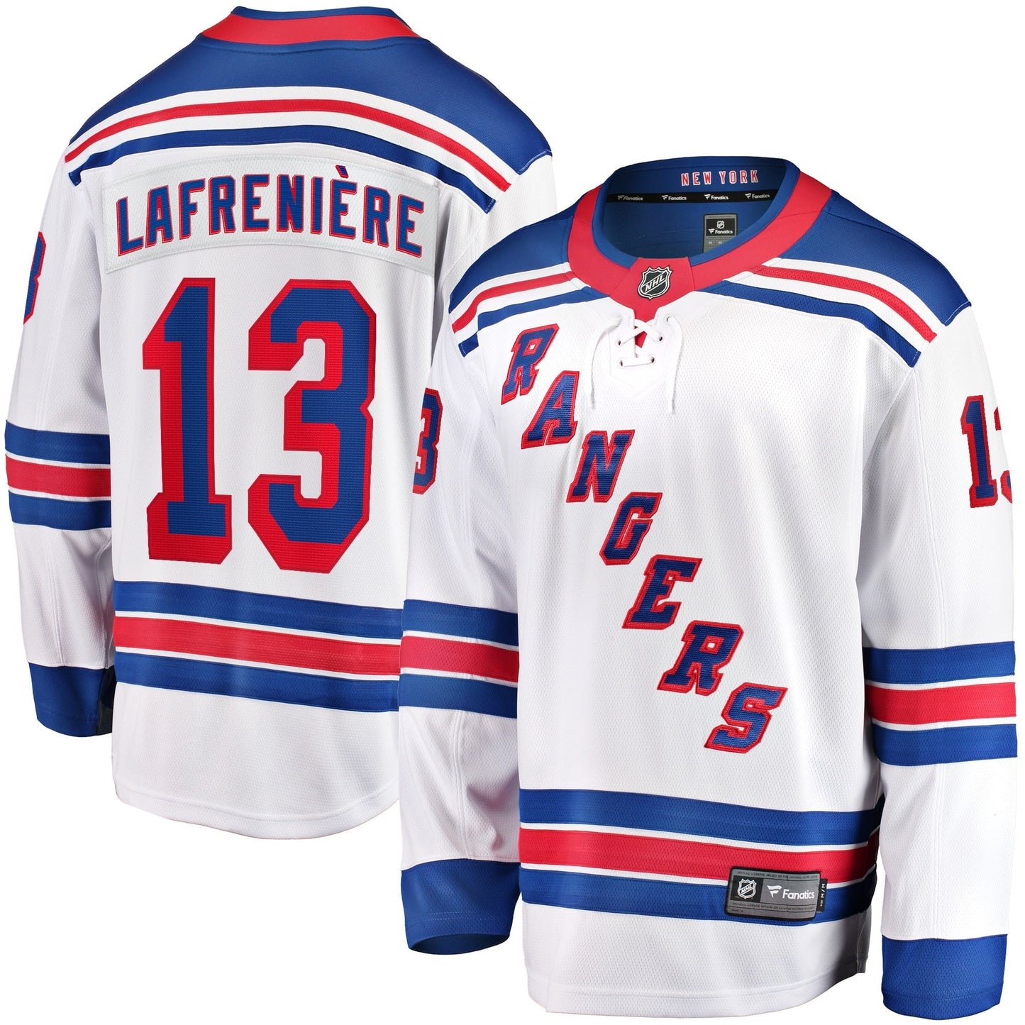 Men's Fanatics Branded Alexis Lafreniere White New York Rangers Away Premier Breakaway Player Jersey