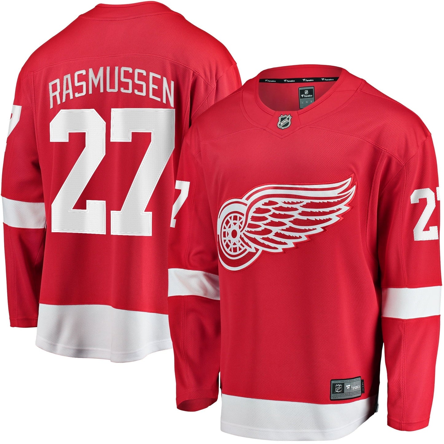 Men's Fanatics Branded Michael Rasmussen Red Detroit Red Wings Home Breakaway Player Jersey