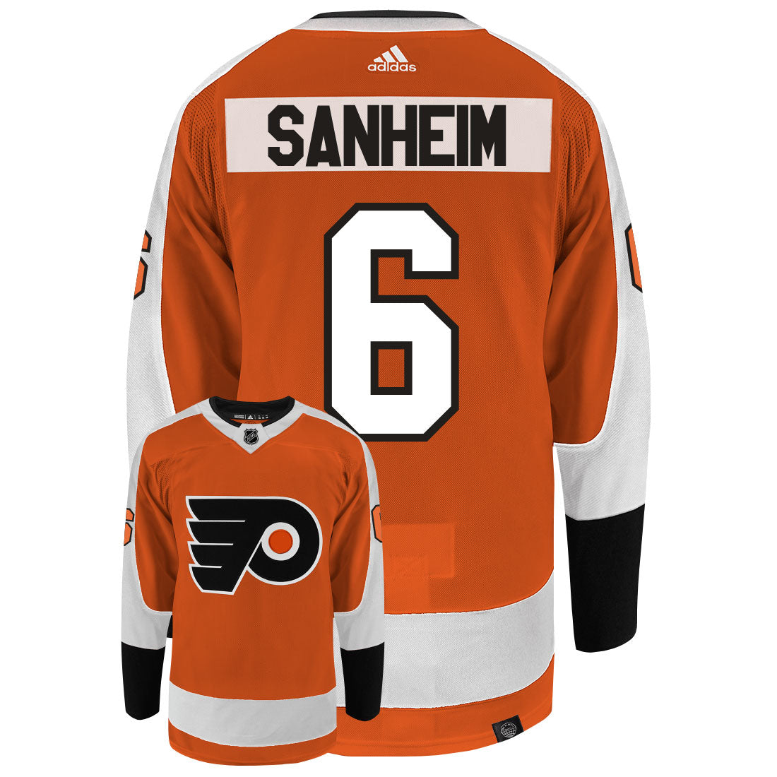 Travis Sanheim Philadelphia Flyers Adidas Primegreen Authentic NHL Hockey Jersey