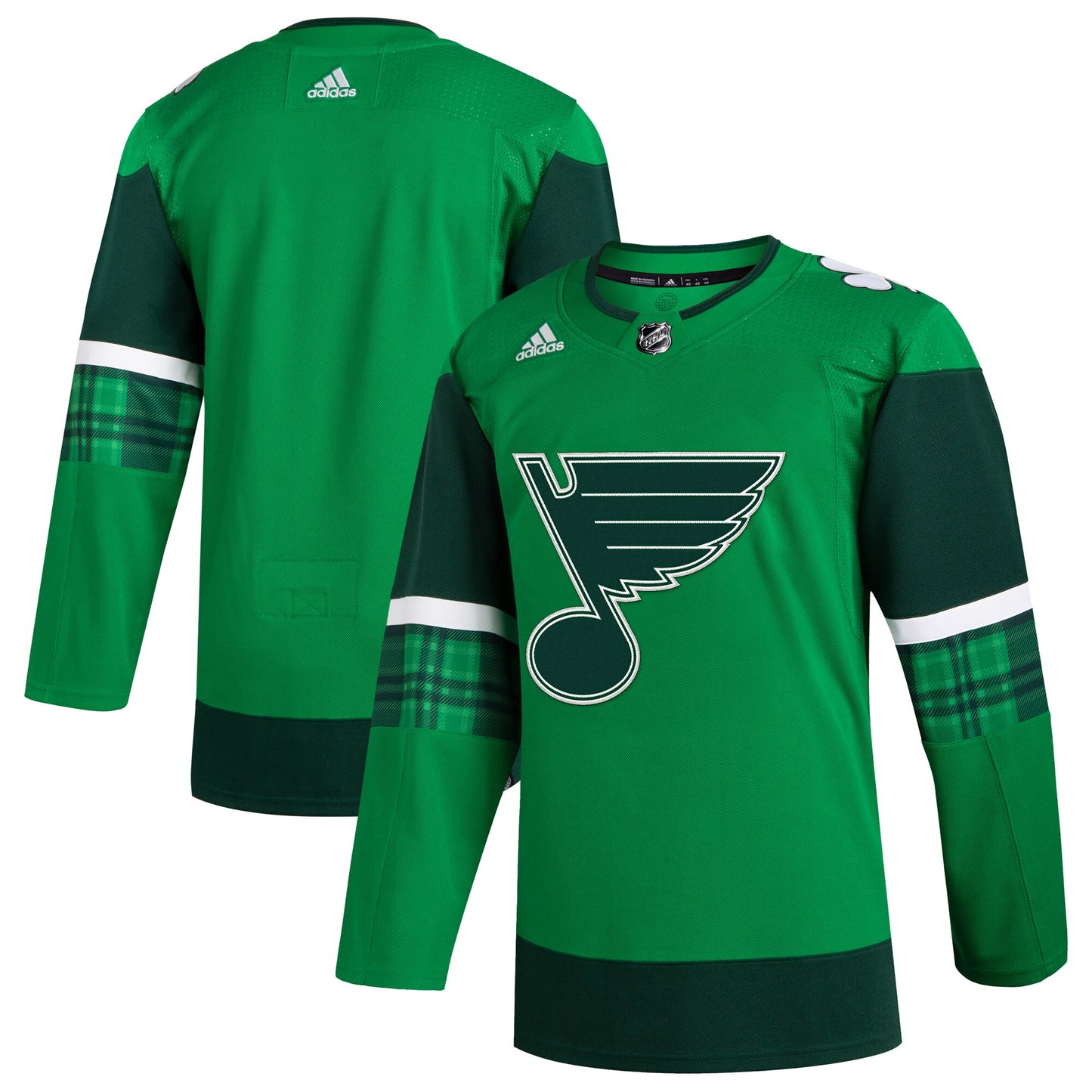 St. Louis Blues adidas 2023 St. Patrick's Day Primegreen Authentic Jersey - Kelly Green